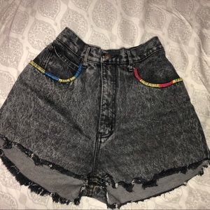SOLD!!! Vintage Acid Wash High Waisted Jean Shorts